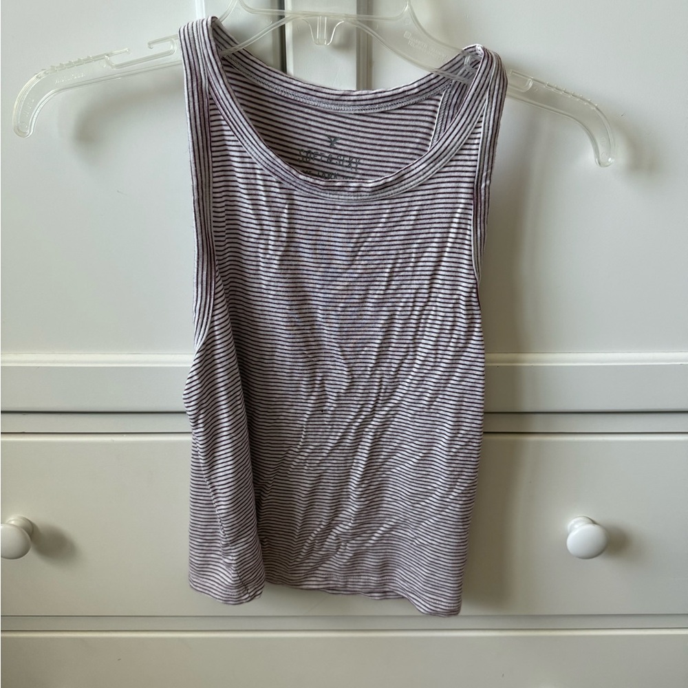 American Eagle Outfitters Purple Fitted Sleeveless Tank Top